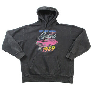 Chemistry Hoodie Mens Large Black Fleece Sweatshirt "1969" Camaro Retro Graphic